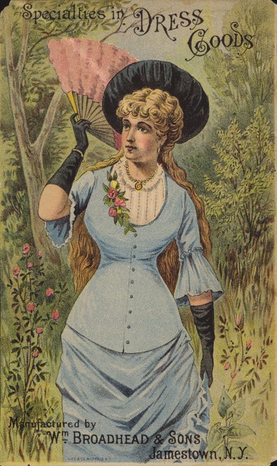 Elegant Lady Holding fan af American School