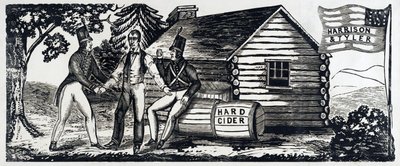 Emblem for Harrison & Tylers præsidentkampagne i 1840, pub. 1840 (træsnit) af American School