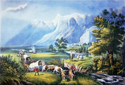 Emigranter krydser sletterne af American School