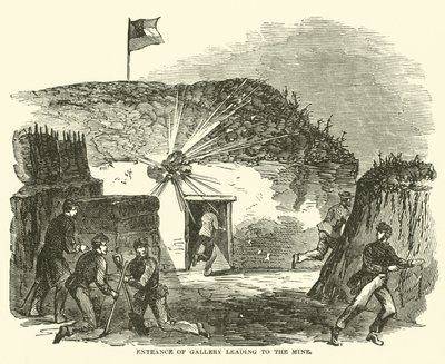 Indgang til galleri, der fører til minen, juni 1863 af American School