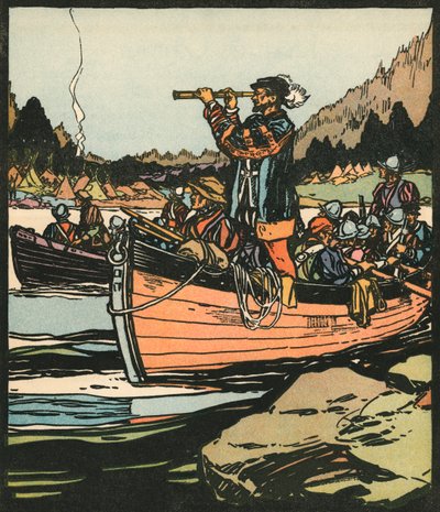 Opdagelsesrejsende: Jacques Cartier ved Saint Lawrence-floden af American School