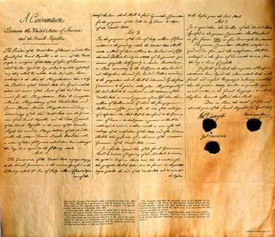 Faksimile af konventionen om køb af Louisiana af USA, 30. april 1803 af American School