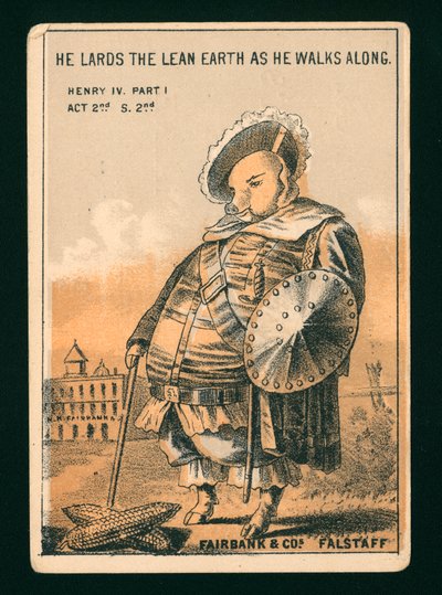 Falstaff, fra Shakespeares Henry IV Part 1 (farvelitografi) af American School