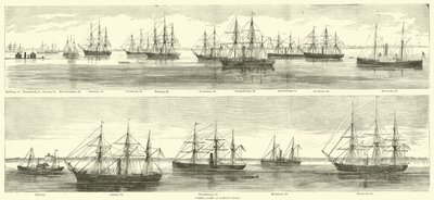 Føderal flåde ved Hampton Roads, december 1864 af American School