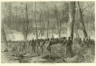 Fighting in the Wilderness, maj 1864 af American School