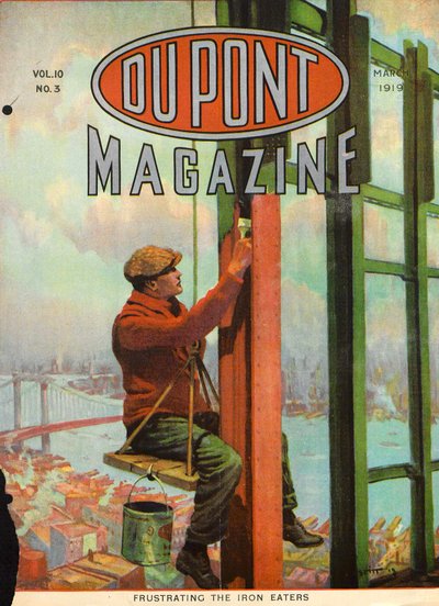 Frustrating the Iron Eater, forside af DuPont Magazine, marts 1919 af American School
