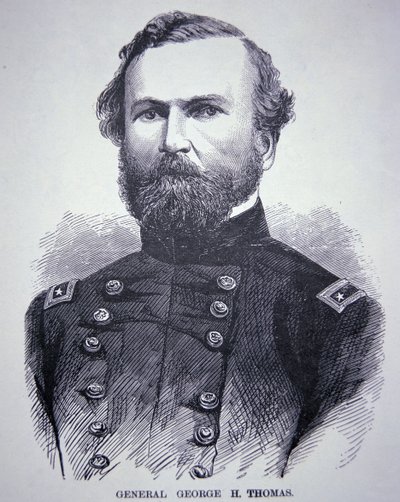 General George H. Thomas (1816-70) (gravering) af American School