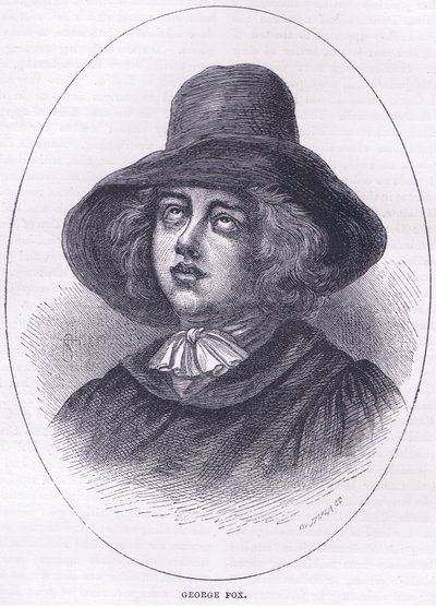 George Fox 1651, illustration fra Cassells History of the United States pub. af Petter & Galpin c.1890 af American School