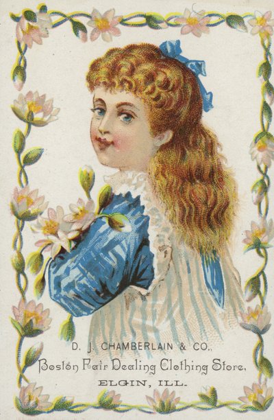 Pige holder blomster af American School