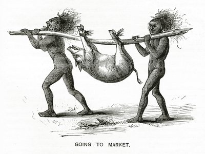 Going to Market, illustration fra Appletons Journal, 4. maj 1872 af American School