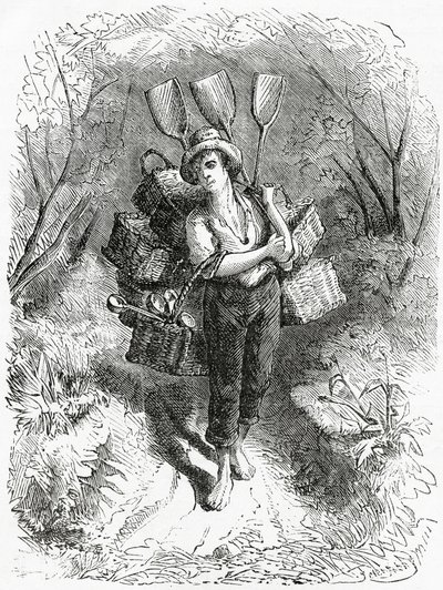 Going to the Store, illustration til en spillefilm, A Community of Outcasts, fra Appletons Journal, 23. marts 1872 af American School