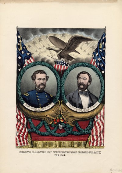 Det radikale demokratis store banner, for 1864, pub. af Currier & Ives, 1864 af American School
