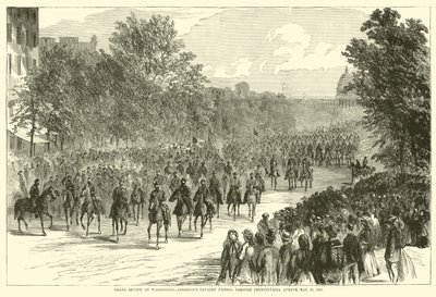 Stor anmeldelse i Washington, Sheridans kavaleri passerer gennem Pennsylvania Avenue, 23. maj 1865, maj 1865 af American School