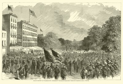 Stor anmeldelse i Washington, Shermans veteraner, der marcherer gennem Pennsylvania Avenue, maj 1865 af American School