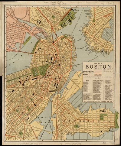 Guide kort over Boston af American School