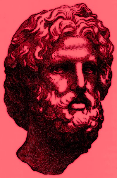 Head of Zeus, illustration fra History of Greece af Victor Duruy, udgivet 1890 (digitalt forbedret billede) af American School