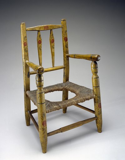 Hole stol, ca. 1800-1850 (uidentificerede træsorter, maling, pensel) af American School