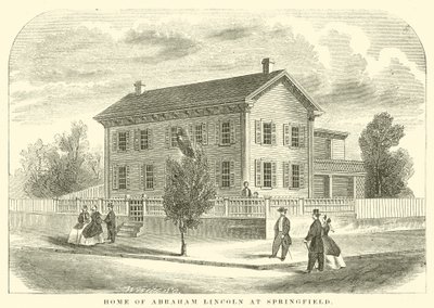 Abraham Lincolns hjem i Springfield (gravering) af American School