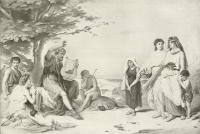 Homer reciting the Iliad (gravure) af American School