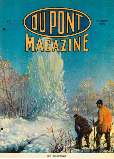 Ice Blasting, forside af DuPont Magazine, februar 1919 af American School