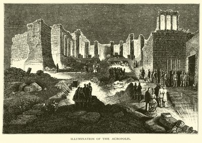 Belysning af Akropolis af American School