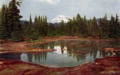 I Oregon-bjergene (farve litho) af American School