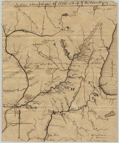 Indian Campaign of 1832: Map of the Country, 1832 af American School