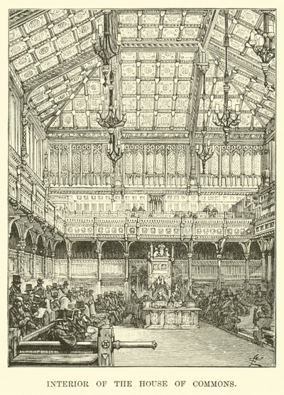 Interiør af Underhuset af American School