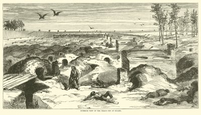 Indvendigt billede af Prison Pen ved Millen, november 1864 af American School