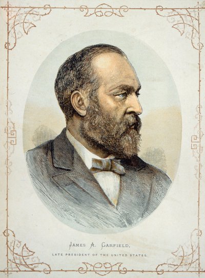 James A. Garfield (1831-81), senere præsident for USA (farve litho) af American School