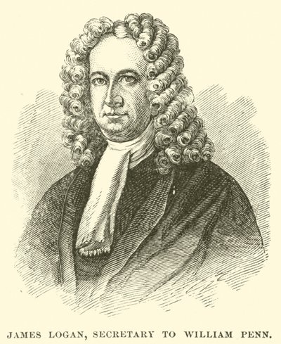 James Logan, sekretær for William Penn (gravering) af American School