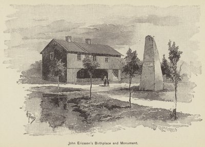 John Ericssons fødested og monument (gravering) af American School