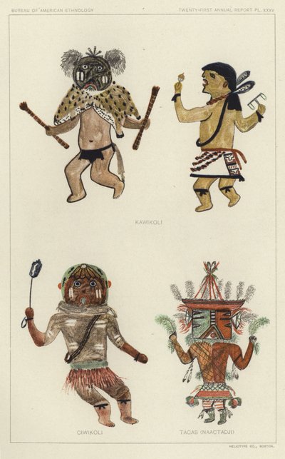 Kawikoli, Ciwikoli, Tacab (Naactadji) (farvelitografi) af American School