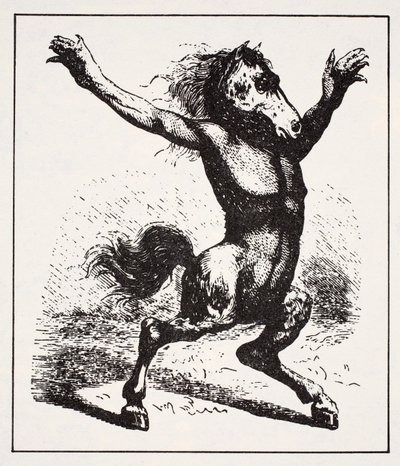 Kelpie Water Demon, fra The World Guide to Gnomes, Fairies, Elves and Other Little People af Thomas Keightley (1789-1872) Udgivet 1880, (BW-gravering) af American School