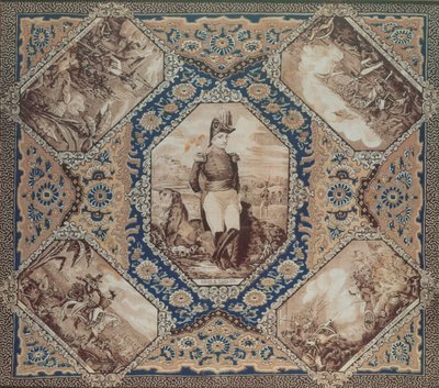 Hovedtørklæde med portræt af Zachary Taylor og slag i den mexicanske krig (1846-8), 1848 (bomuld) af American School