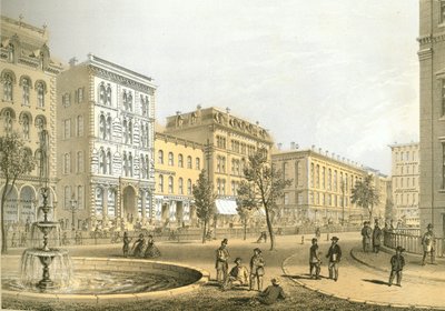 LaSalle Street fra Courthouse Square, fra Chicago Illustrated, med litterære beskrivelser af James W. Sheahan, udgivet af Jevne & Almini, Chicago, 1866-67 af American School