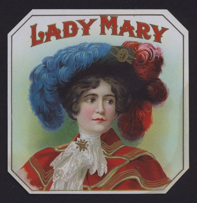 Lady Mary, cigaretiket (chromolitho) af American School