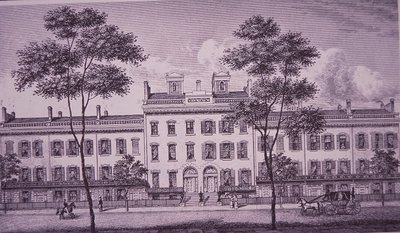 LeRoy Place i 1831, en del af det, der nu er Bleecker Street i Greenwich Village (gravering) af American School