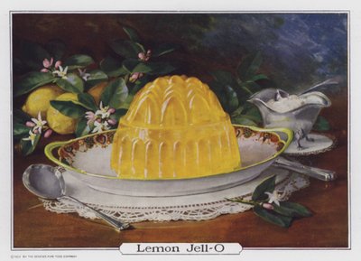 Lemon Jell-O, reklame produceret for Genesee Pure Food Company, Le Roy, New York, USA (farvelitografi) af American School