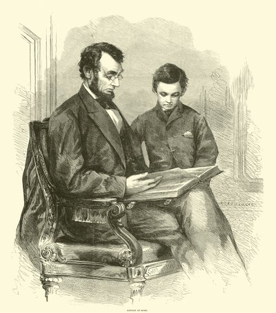 Lincoln derhjemme, april 1865 af American School