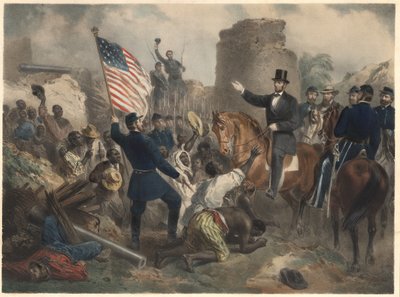 Lincoln i City Point, pub. 1865 af American School