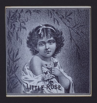 Lille rose, cigaretiket (litho) af American School
