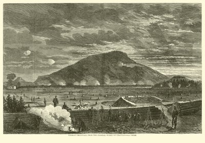 Lookout Mountain, fra Federal Works on Chattanooga Creek, november 1863 af American School