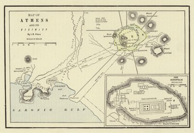 Kort over Athen og dets nærhed; Akropolis af American School