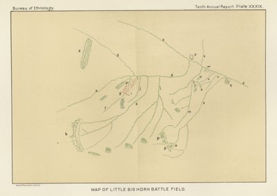 Kort over Little Bighorn Battlefield af American School