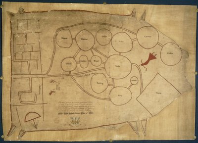 Kort over indianerlande, ca. 1721-25 (vellum) af American School