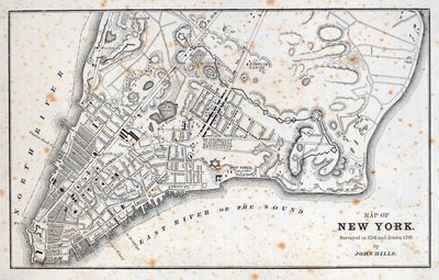 Kort over New York (litho) af American School