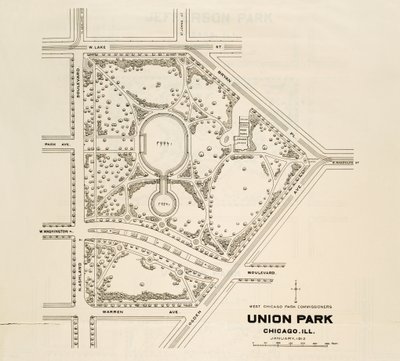 Kort over Union Park, Chicago, Illinois af American School