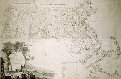 Kort over staten Massachusetts, 1801 af American School