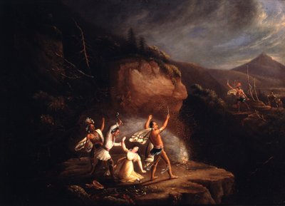 Massakren på Jane McCrea, 1777, begyndelsen af det 19. århundrede af American School